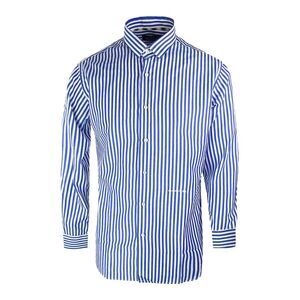 Aquascutum Mens Striped Long-Sleeved Shirt / Blue
